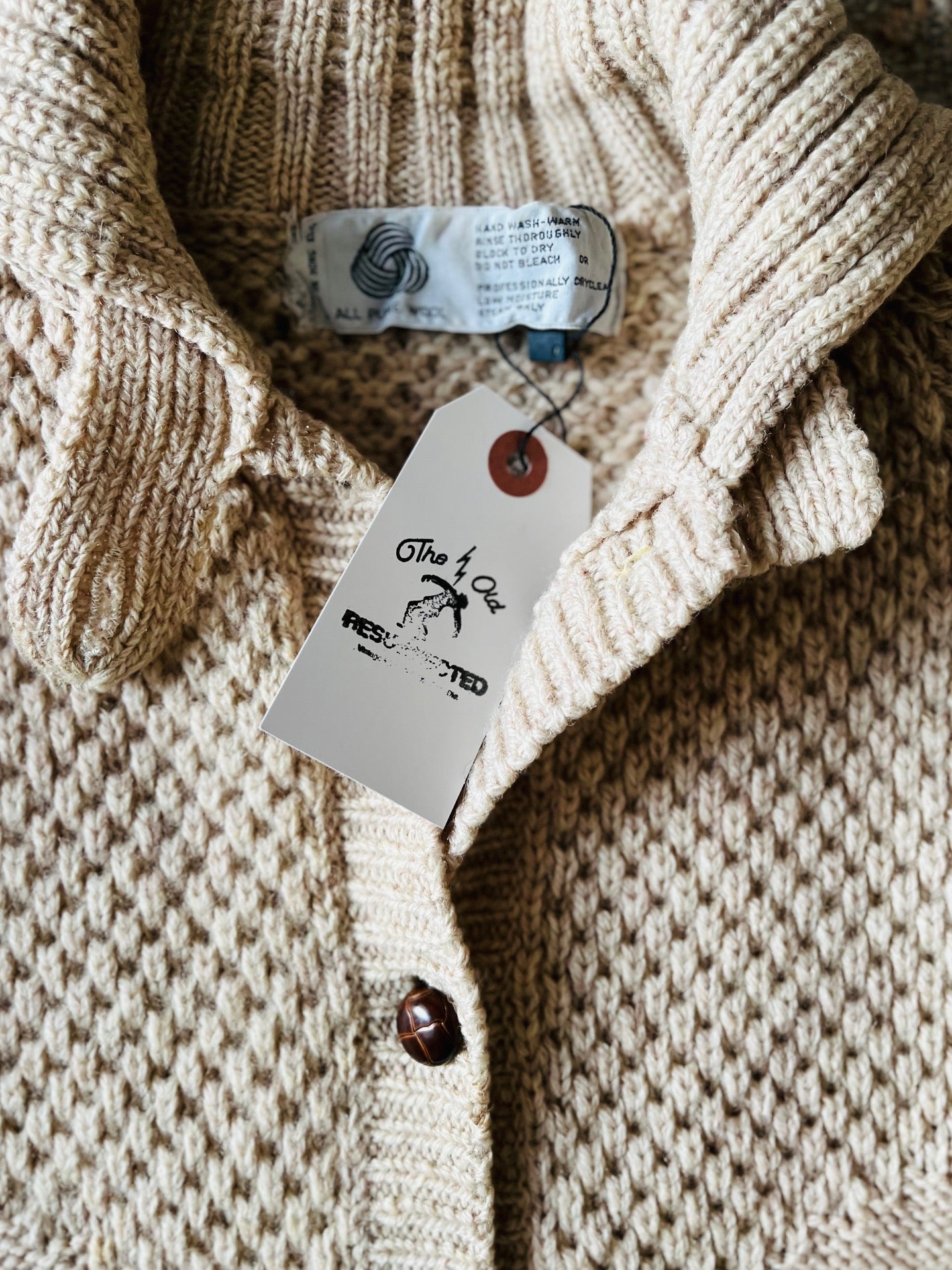 Vintage All Pure Wool Women's Button-Up Sweater | The Old